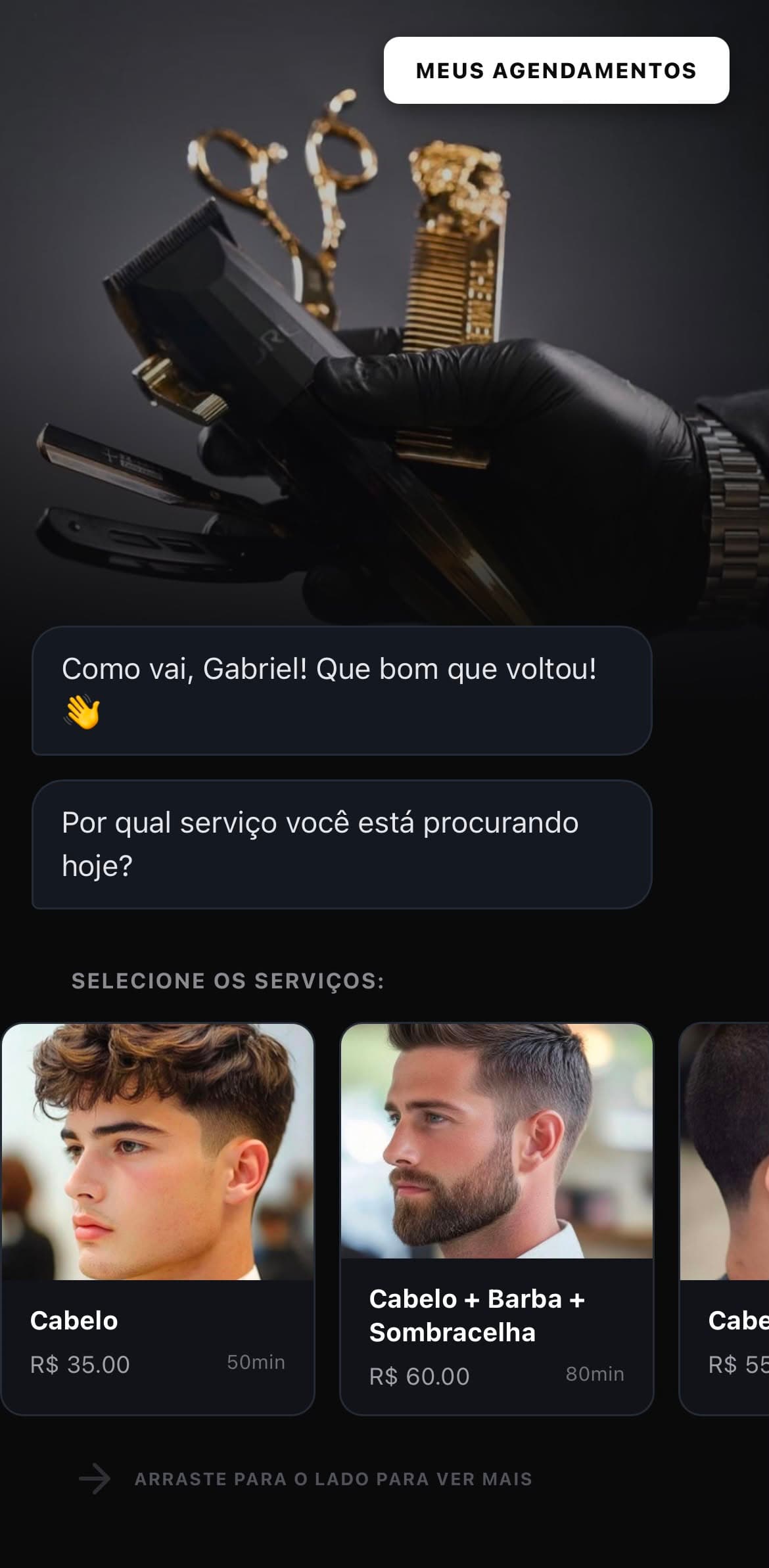 Página de agendamento